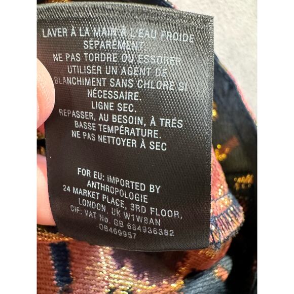 Anthropologie HD in Paris Tank Top Size 4 Yana Jacquard Metallic Peplum NEW NWT - Picture 15 of 16